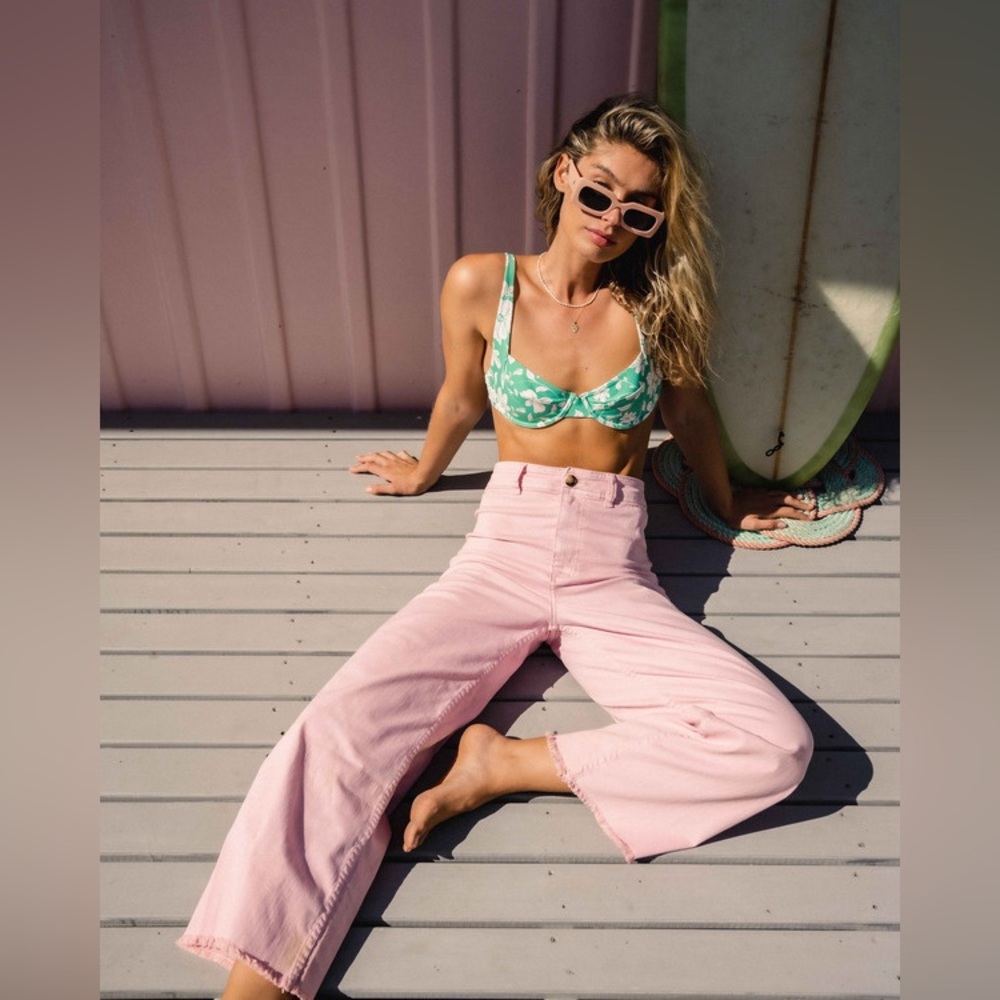 BILLABONG Pink Side Kick High Waist Wide Leg Pants! 💗 - Picture 7 of 16